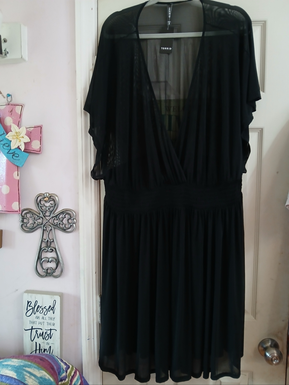 Torrid BlackSheer MeshHigh Waist Short Dress Goth Whimsigoth Swim Cover Up